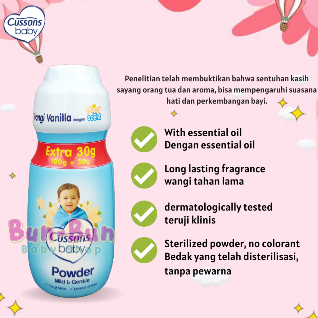 CUSSONS Baby Powder 100+50gr Bedak Bayi New Born Baru Lahir Murah Perlengkapan Mandi Anak Perawatan Kulit