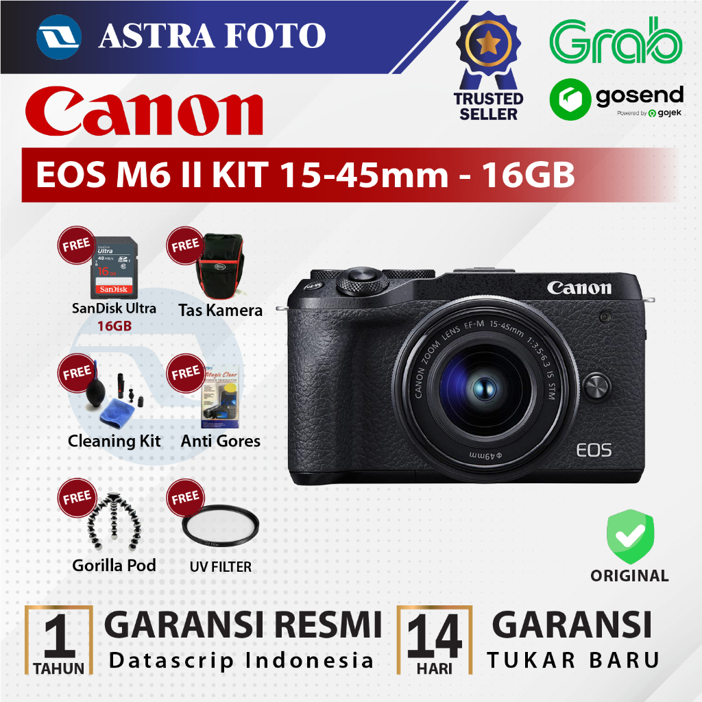CANON EOS M6 MARK II KIT 15-45mm IS STM / CANON M6 MARK 2 PAKET 16GB