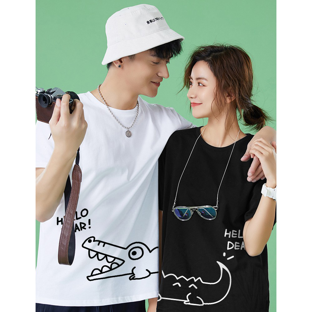 kaos Couple BUAYA CROCODILE baju kapel atasan murah couplelan sama pacar tshirt bucin oblong katun k