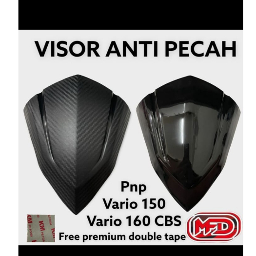 visor windshield vario 150 160 cbs 125 techno injeksi full black import model original honda