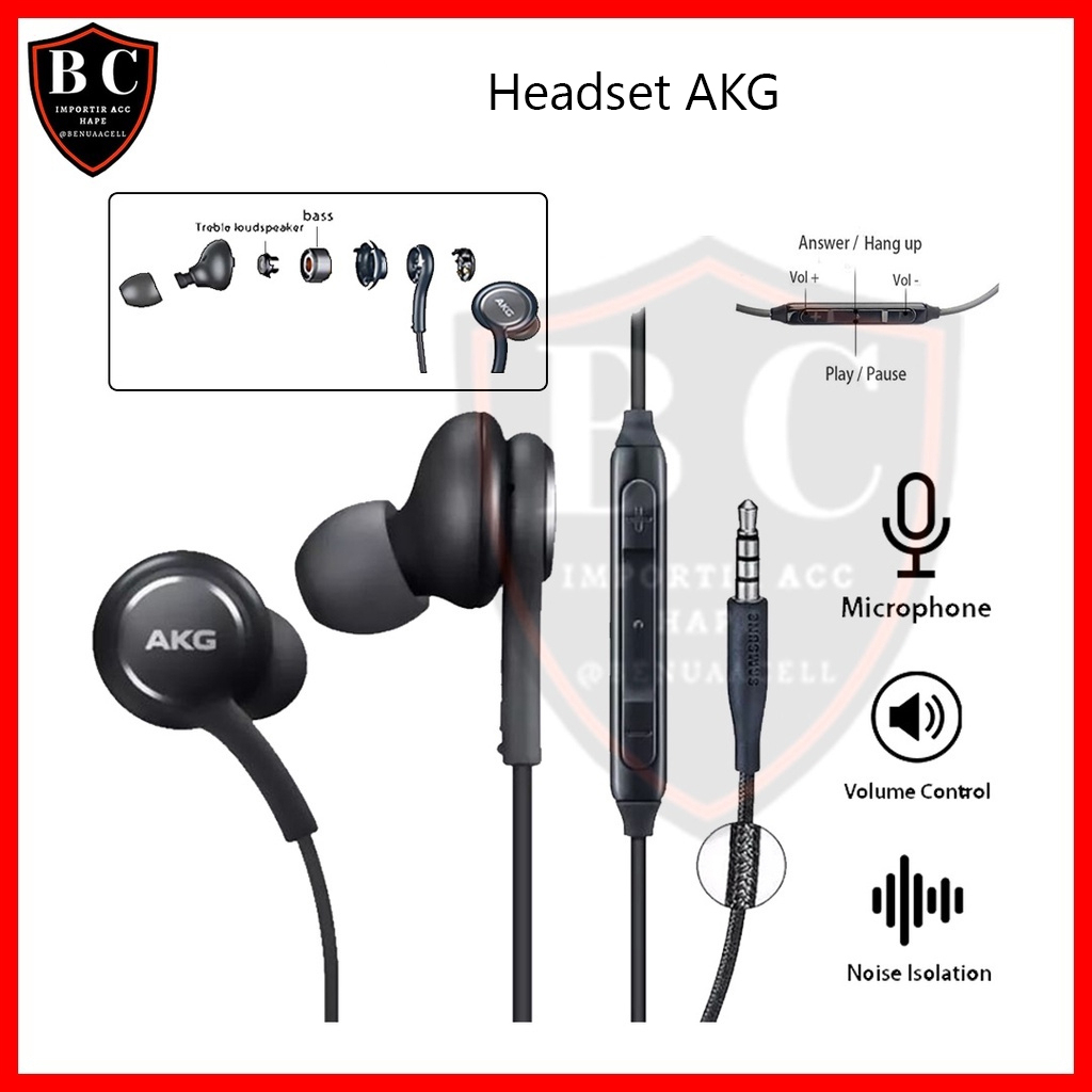 HEADSET AKG - HANDSFREE AKG SUPERBASS HEADSET 3.5MM