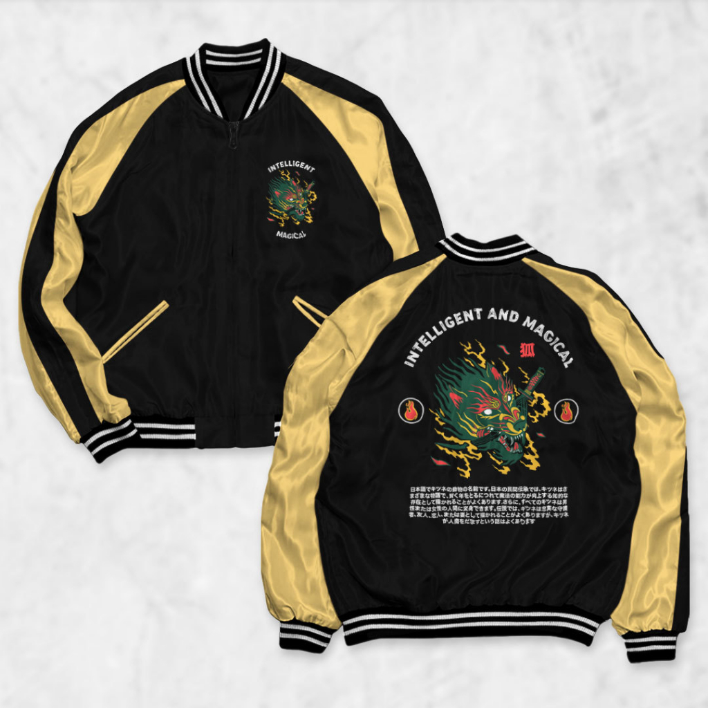 Fortglass Jaket Sukajan Motif MAGIS Sablon Jaket Pria Wanita Distro Unisex Japan Premium Original