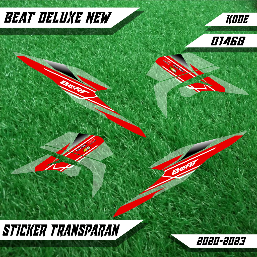 01468 sticker striping transparan sepeda motor honda beat deluxe