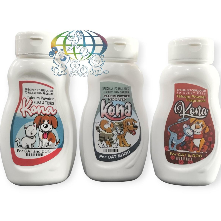 Bedak Anjing kucing Kona Talcum powder Flea Tick kutu jamur 100 gr