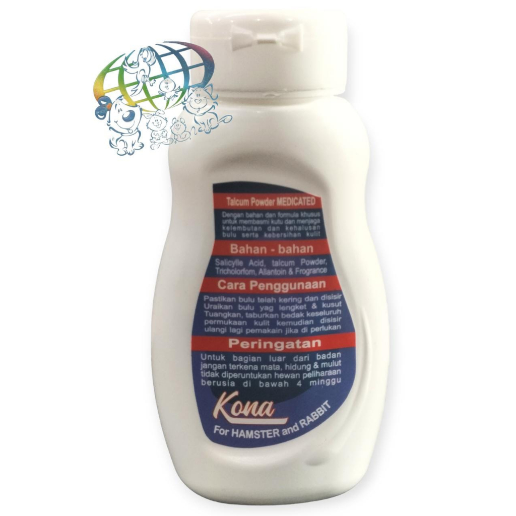 Bedak Kelinci Hamster Kona Talcum powder Flea Tick kutu jamur 100 gr