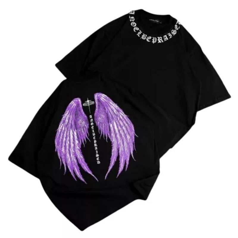 RZ kaos oversize estetik sayap ungu