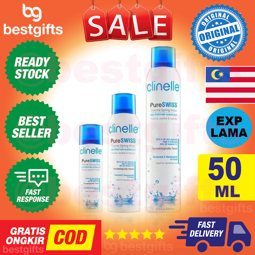 CLINELLE PURESWISSE THERMAL SPRING WATER FACE MIST UNTUK SEMUA JENIS 50 ML