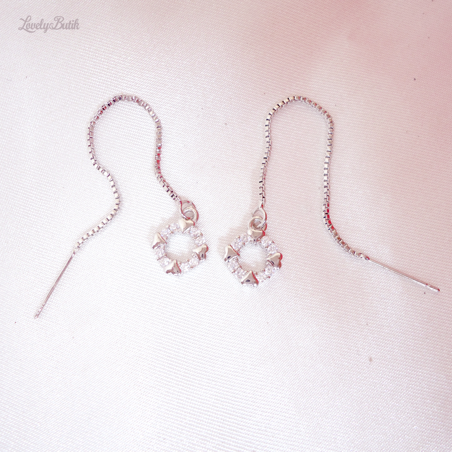 Anting Serut Xuping Wanita Anting-Anting Panjang Rumbai Rantai Permata Mewah Lind4 - Lovelybutik