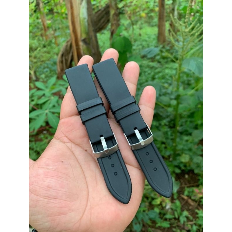 Strap tali jam tangan karet rubber berkualitas tanpa jahit 22mm