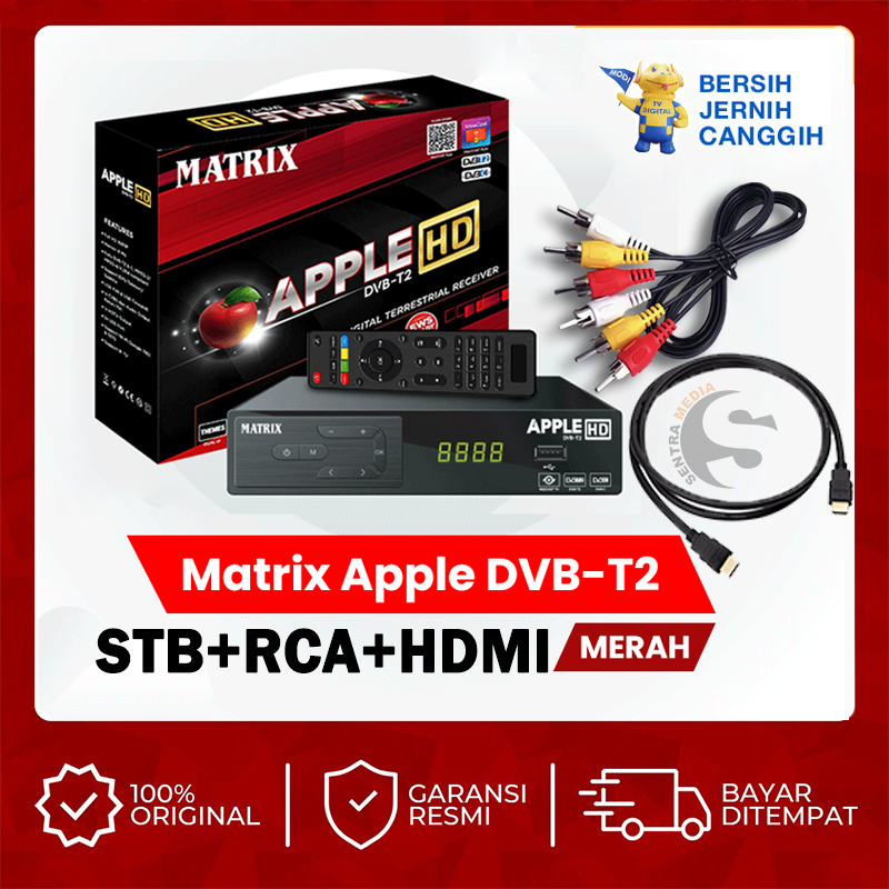 Set Top Box TV Digital MATRIX MERAH Receiver TV Digital DVB T2 GARANSI RESMI !!