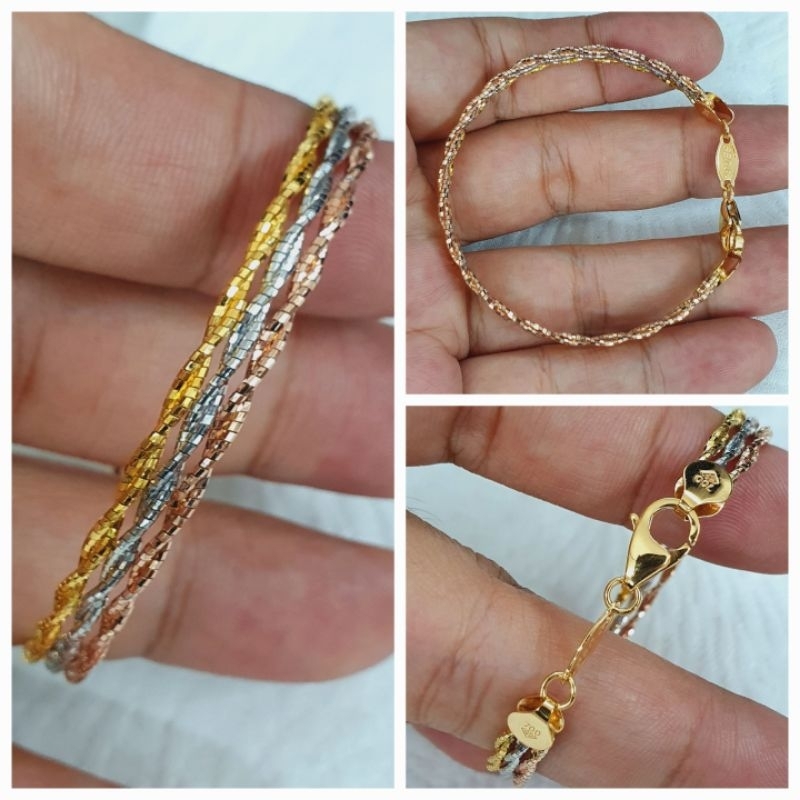 gelang model pro italy 3 dimensi tanpa mata emas 70% 700 70 %