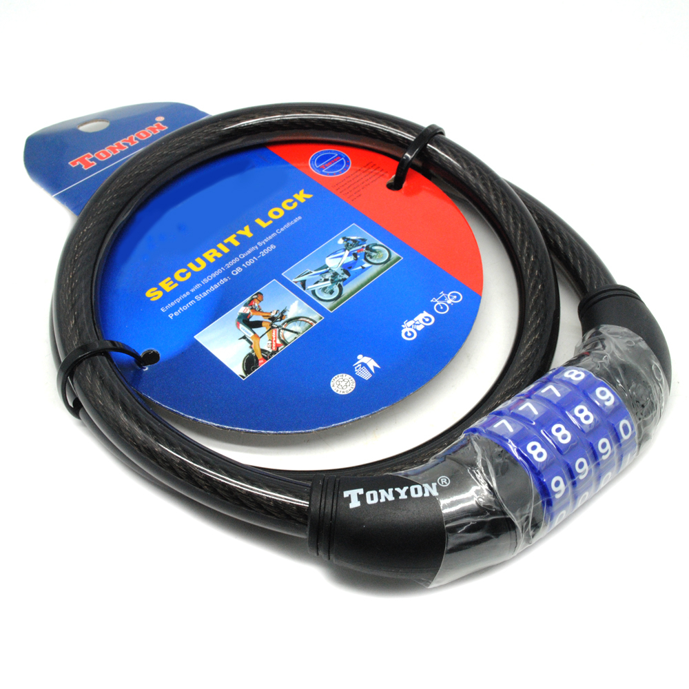 Tonyon Gembok Sepeda Kode Angka 4 Digit - Black