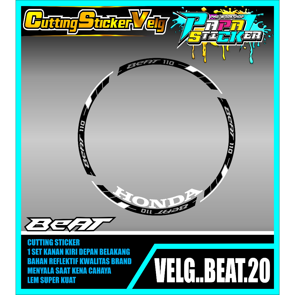 STIKER  VELG BEAT CUTTING STICKER VELG BEAT CUTTING VARIASI 20