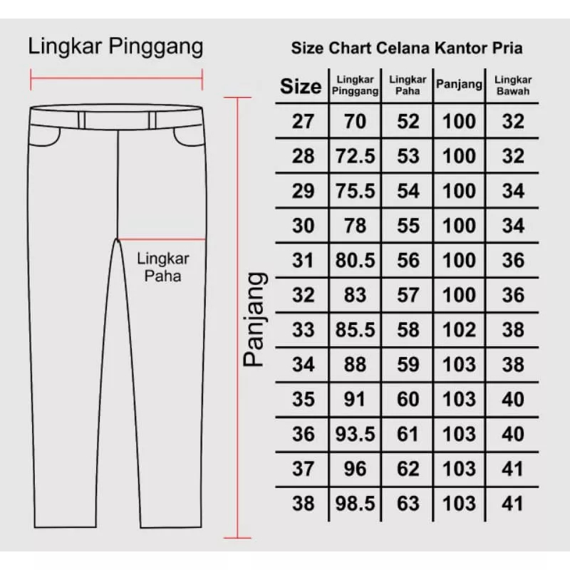 Celana Kantor Formal Slimfit Size 27-38 Celana Casual Polos Panjang Celana Formal