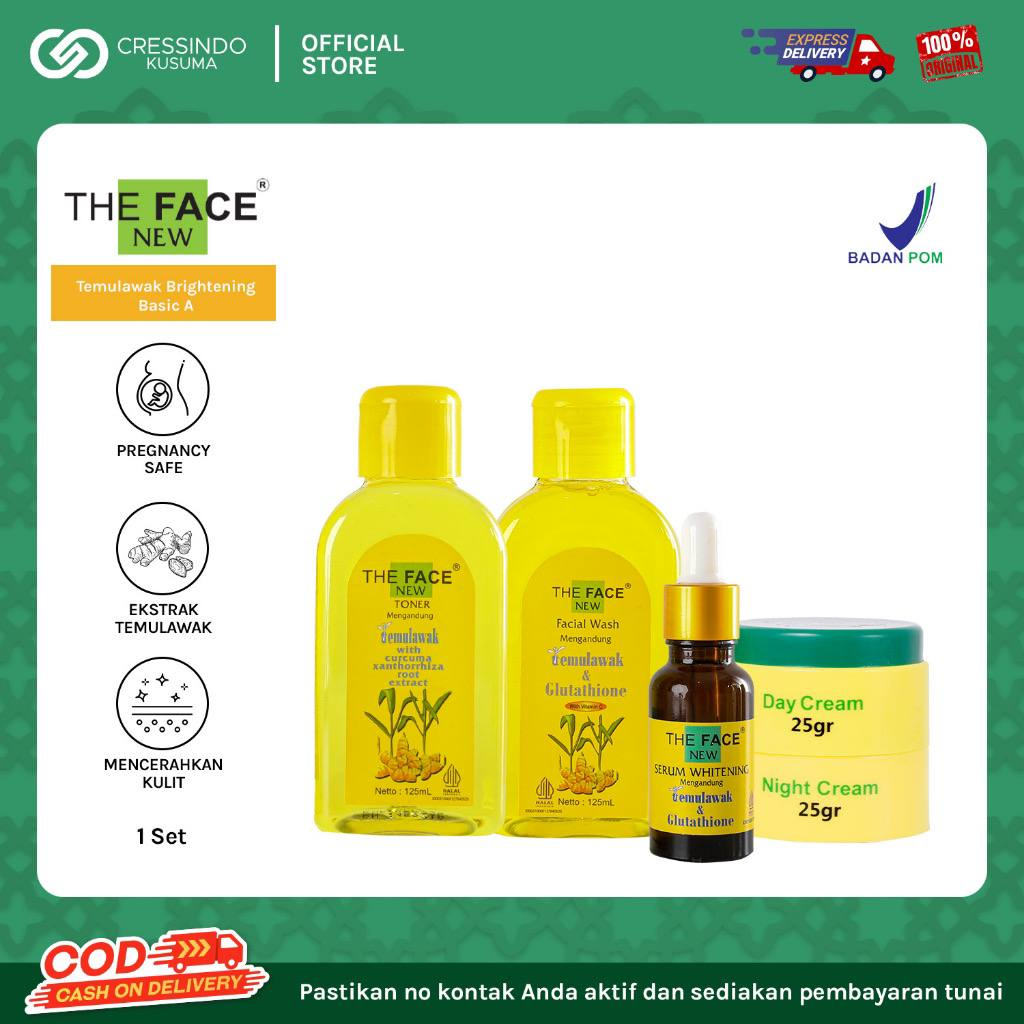 (Paket Wajah) THE FACE Temulawak Day and Night Cream | Toner | Serum | Facial wash | Tamanu Oil