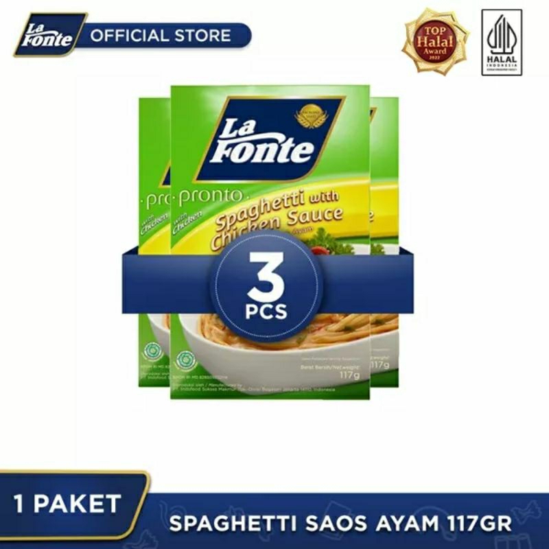 

LA FONTE SPAGHETTI SAOS AYAM 117 GRAM - 3 PCS