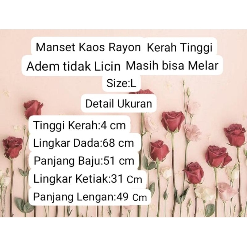 Manset Kaos Lengan Panjang Wanita Ukuran L Inner Kaos Bahan Rayon