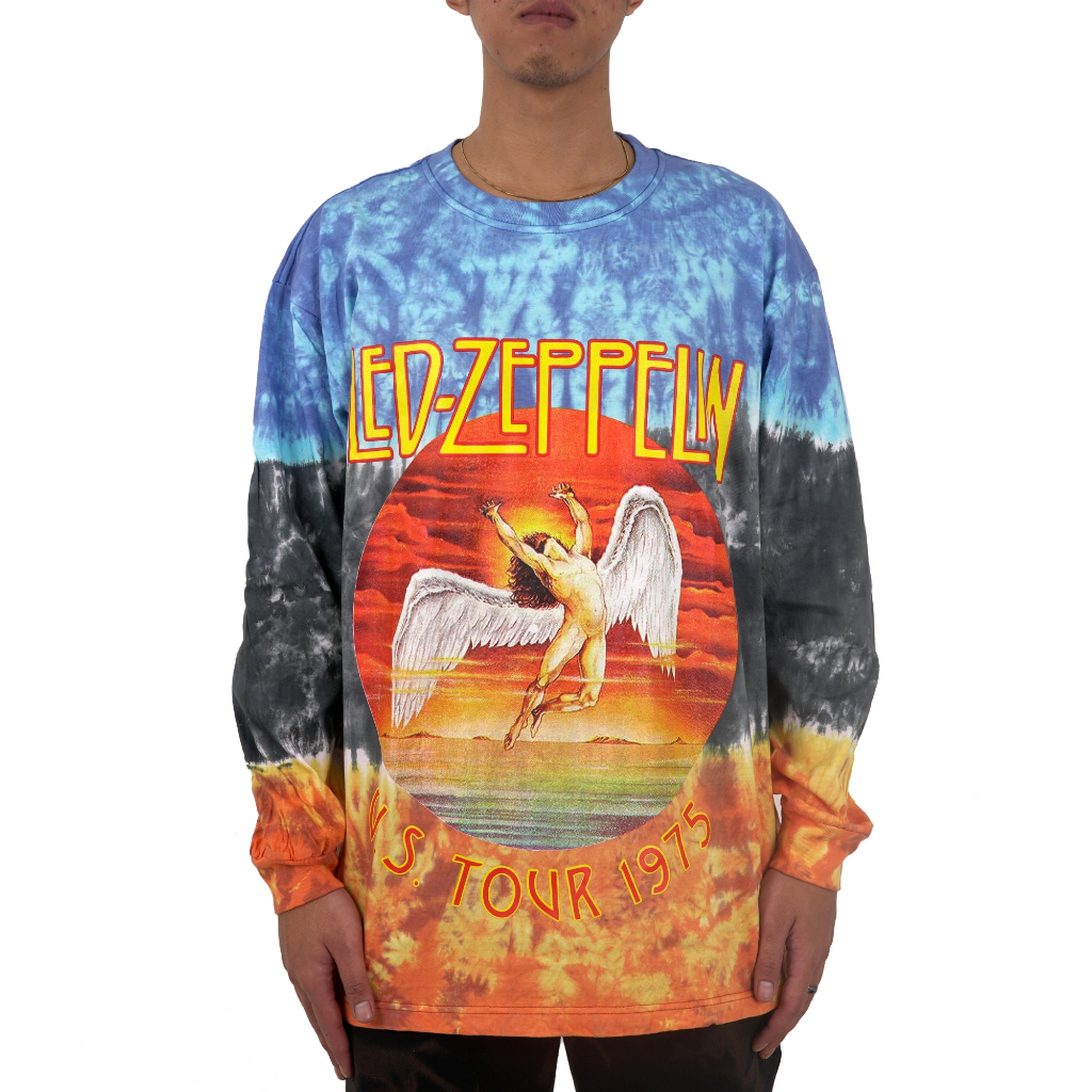 Mc.f Supply Co. Vintage Led Zeppelin Tie Dye Longsleeve Tee T-Shirt Kaos
