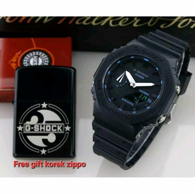 Free Korek Zippo!!! Jam Tangan GA2100 Casio Gshock Pria Terlaris Water Resistance Kasual Outdoor