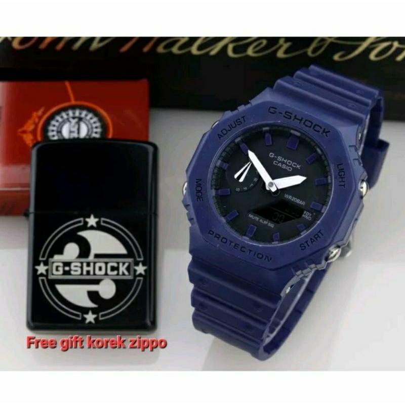 Free Korek Zippo!!! Jam Tangan GA2100 Casio Gshock Pria Terlaris Water Resistance Kasual Outdoor