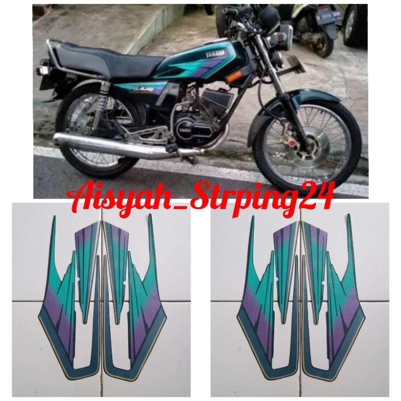 STIKER STICKER STRIPING LIS LES POLET BODY MOTOR YAMAHA RX-KING 95 HIJAU