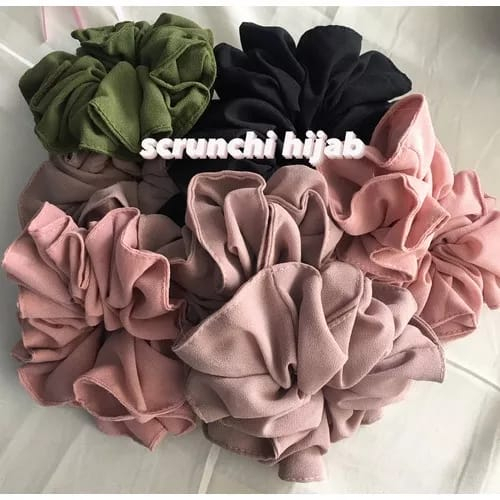 SCRUNCHIE HIJAB IKAT RAMBUT SCRUNCHIES KUNCIR RAMBUT BAHAN KARET SCRUNCHIE HIJAB CEPOL