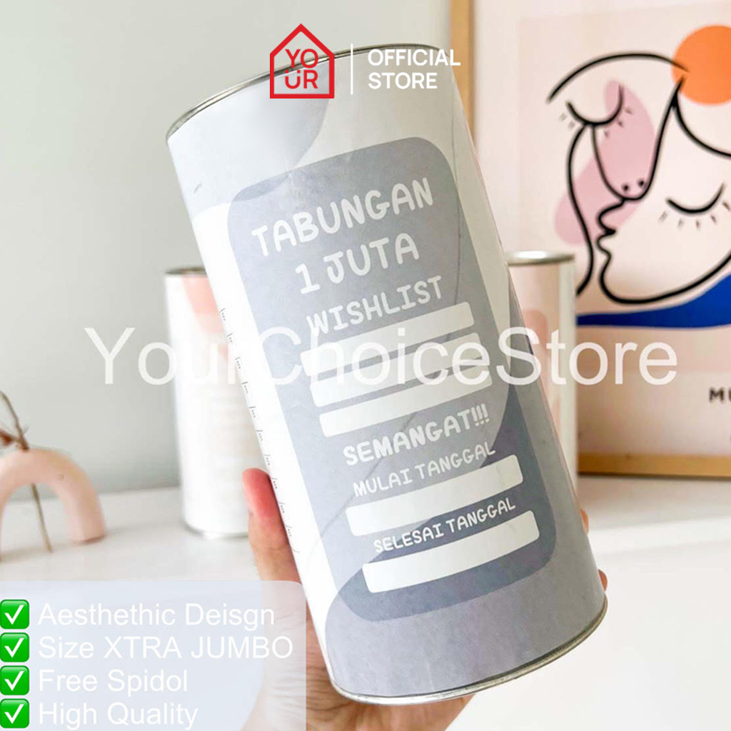 Celengan Target JUMBO LARGE Permanen Buka Tutup [ GRATIS SPIDOL ] / Celengan Anak / Celengan Besar /