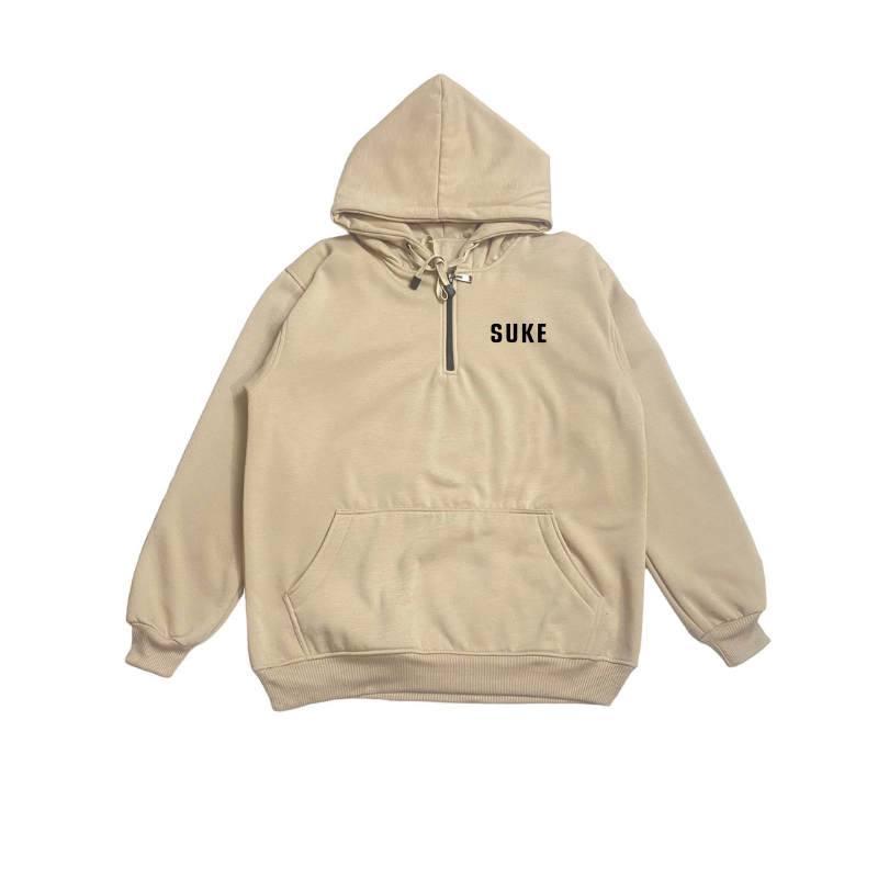 Hoodie Distro Suke Basic Half Zip Tracksuit Sage Green Unisex Premium