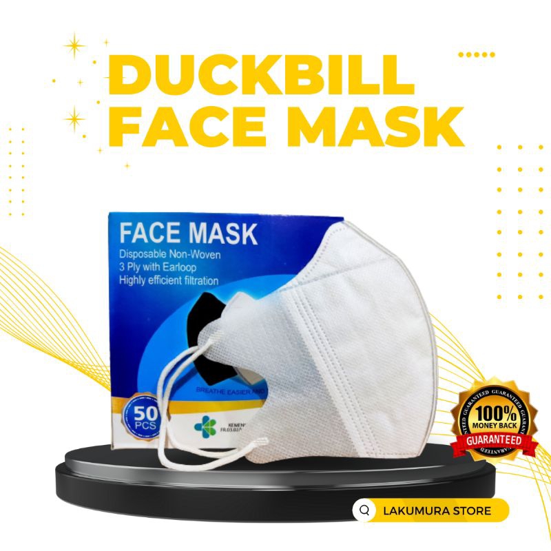 FACE MASK - Masker Duckbill 3 Ply Premium Quality Isi 50 Pcs