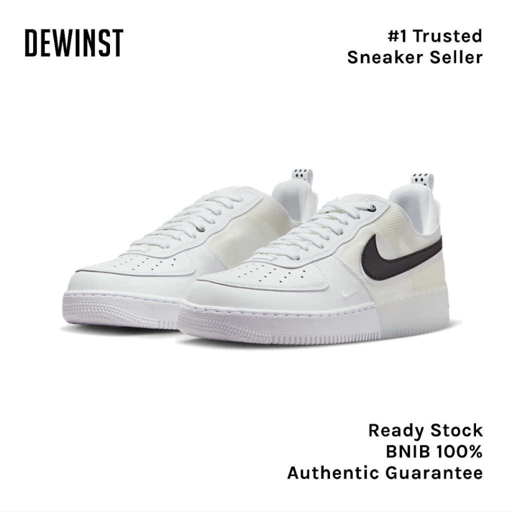 Air Force 1 Low React White Black BNIB RESMI ORIGINAL