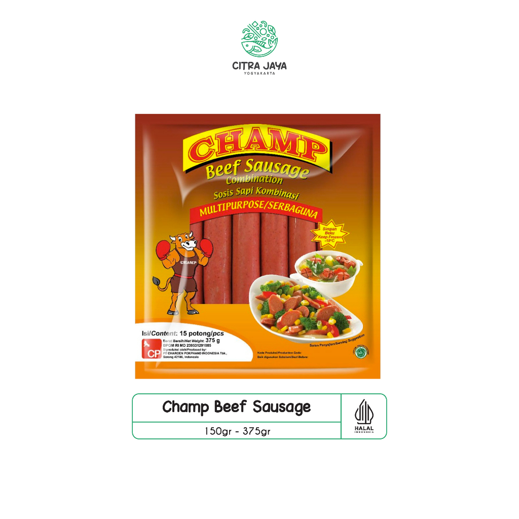 

Champ Beef Sausage 150g & 375g Sosis Sapi Serbaguna - Citra Jaya Yogyakarta