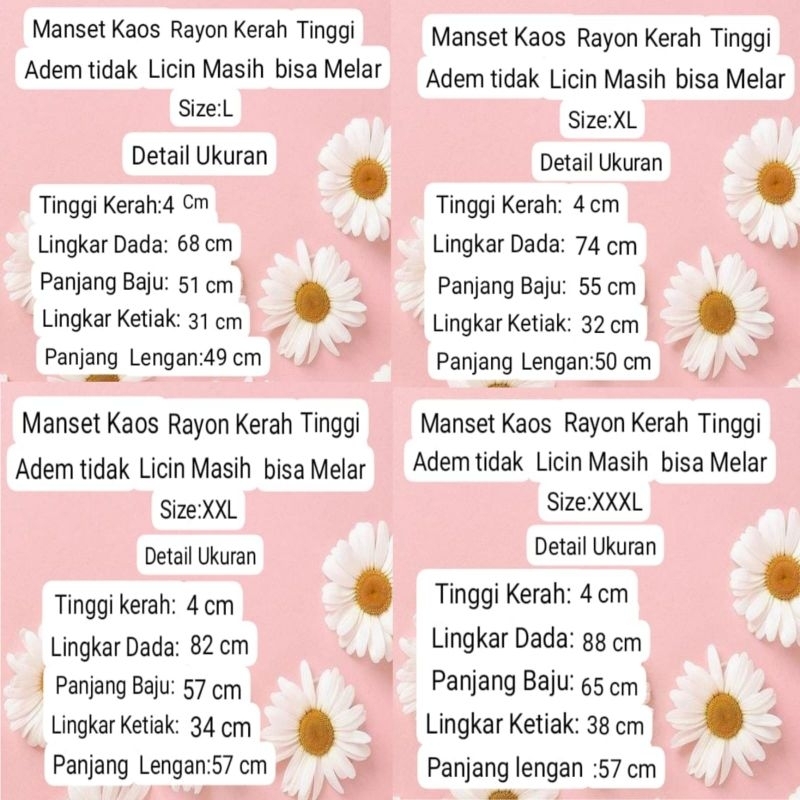 Manset Lengan Panjang Krah Tinggi Bahan Rayon Super