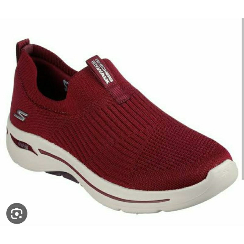 SKECHERS GO WALK ARCH FIT ICONIC BURGUNDY WOMEN SIZE 40 ONLY SLIP ON ORIGINAL BY SPORT STATION