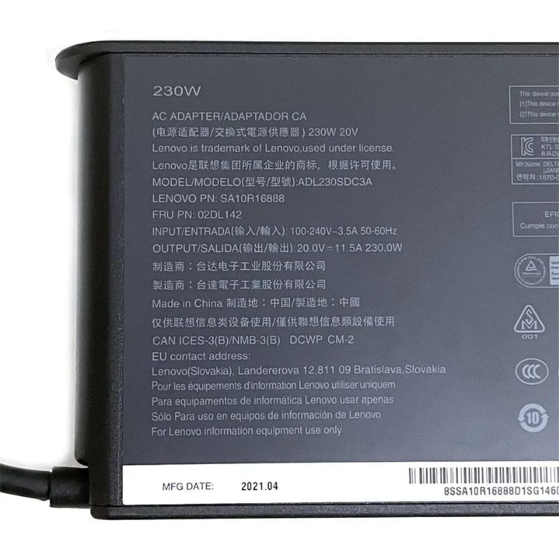 Adapter Charger Laptop Lenovo Legion 5 7 G510 Y520 Y540 Y545 Y700 E700 R720 Y740 Y7000P Y7000 Y920 Y9000K Y540-15IRHg