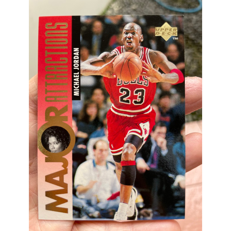 MICHAEL JORDAN MAJOR ATTRACTIONS CARD 1995 UPPER DECK QUEEN LATIFAH