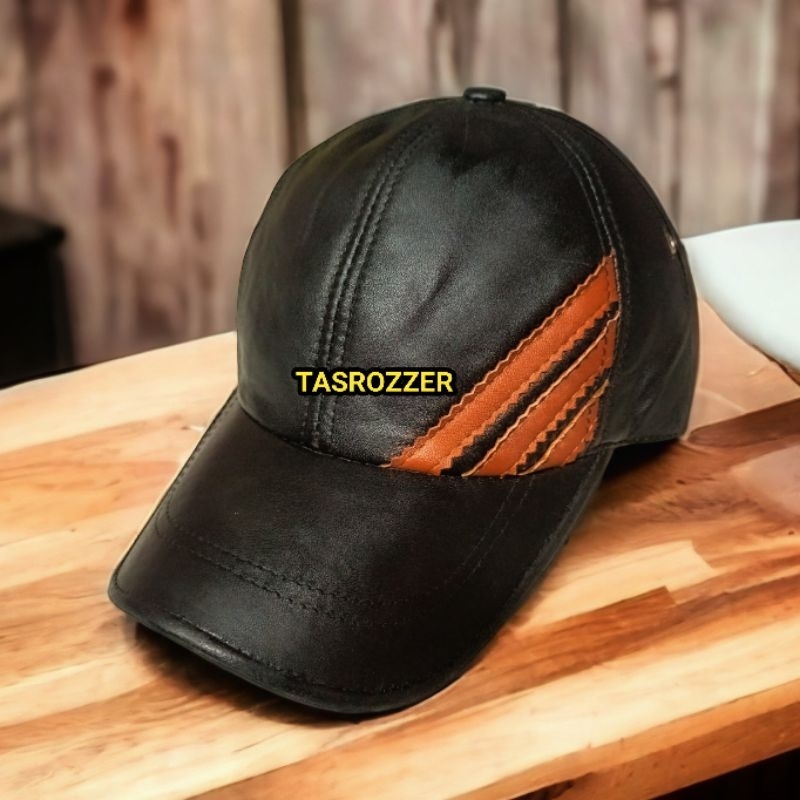 Topi kulit asli pria model merk terkenal