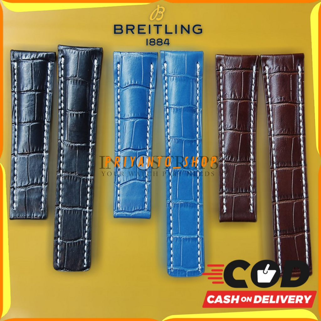 BREITLING STRAP TALI JAM TANGAN BREITLING KULIT 24MM