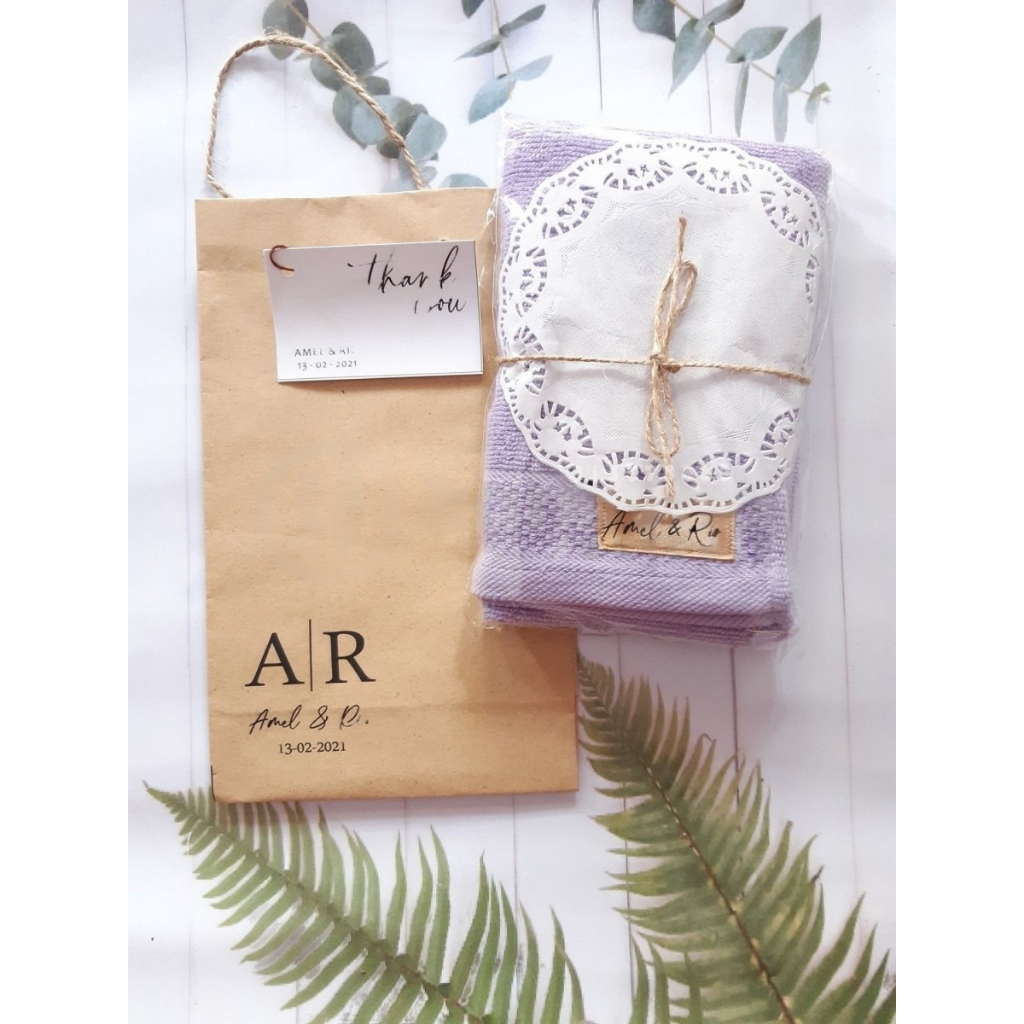 SOUVENIR HANDUK MURAH UNIK PERNIKAHAN/TAHLIL/ULTAH - KRAFT POLOS, HANYA TAS