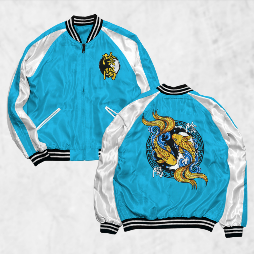 FortRey Jaket Sukajan KOI Sablon Jaket Pria Wanita Distro Unisex Japan Premium Original