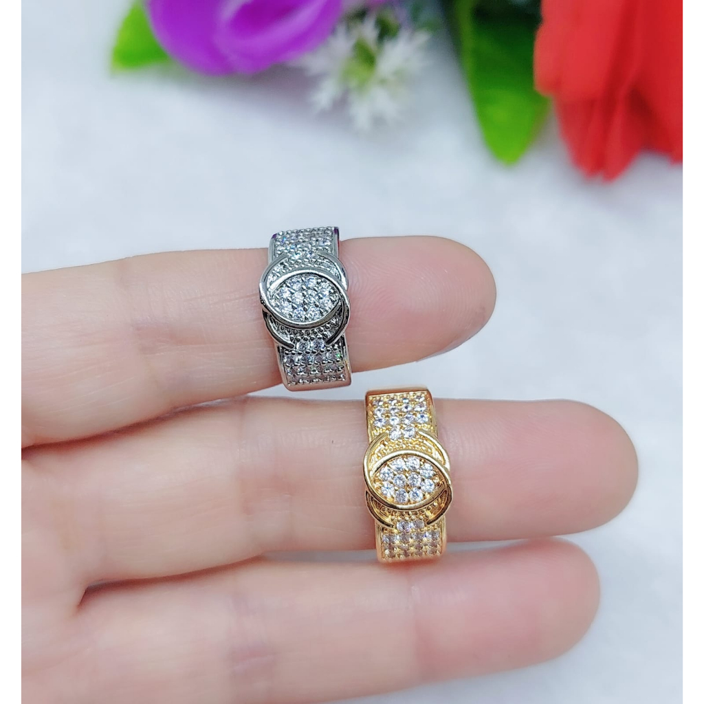 Cincin Xuping CC Permata Lapis Emas Perhiasan Fashion R135