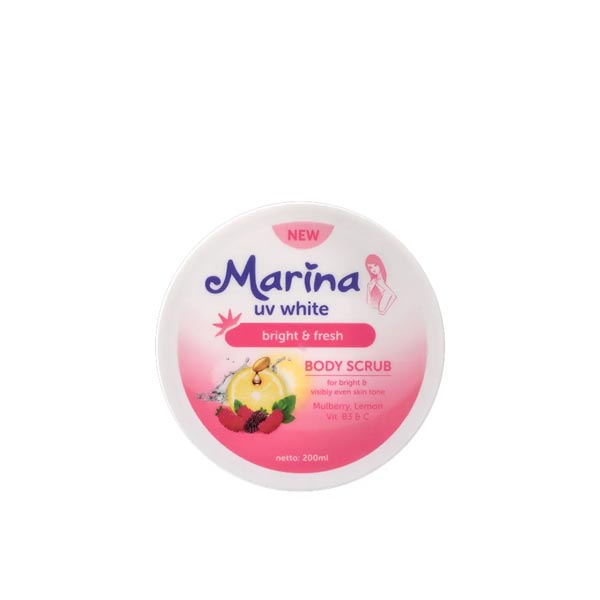 [200ML | BODY SCRUB | BPOM] Marina UV White Healthy &amp; Glow Body Scrub - Marina UV White Bright &amp; Fresh Body Scrub 200ml_Cerianti