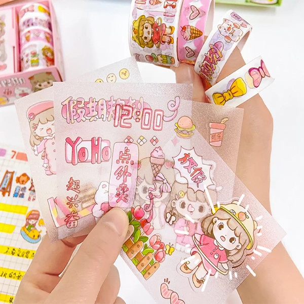 OVERFLOWS.ID PAKET KOMPLIT JURNAL DIARY STICKER DIY WASHI STIKER SET