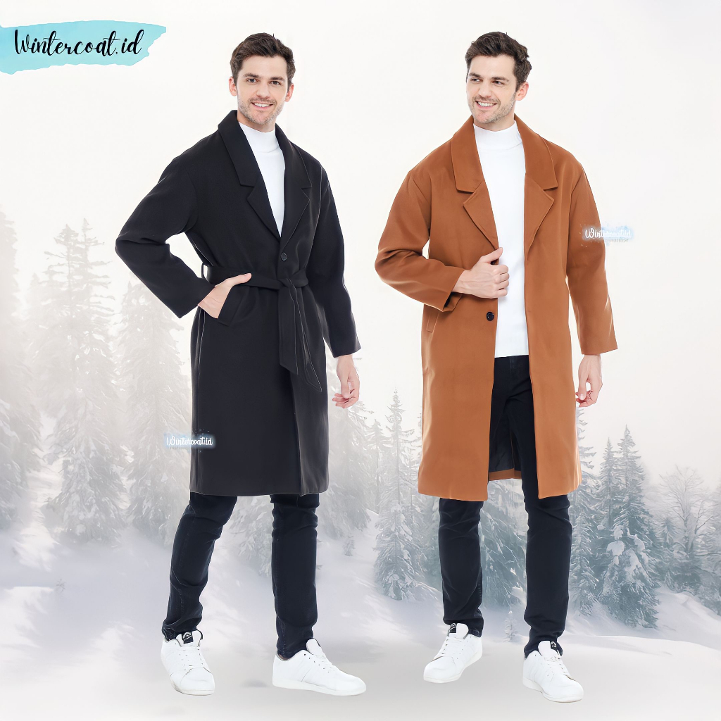 Long wool coat premium winter calvin men mantel pria import hangat high quality jacket jaket musim dingin man panjang wol big size jumbo oversize oversized