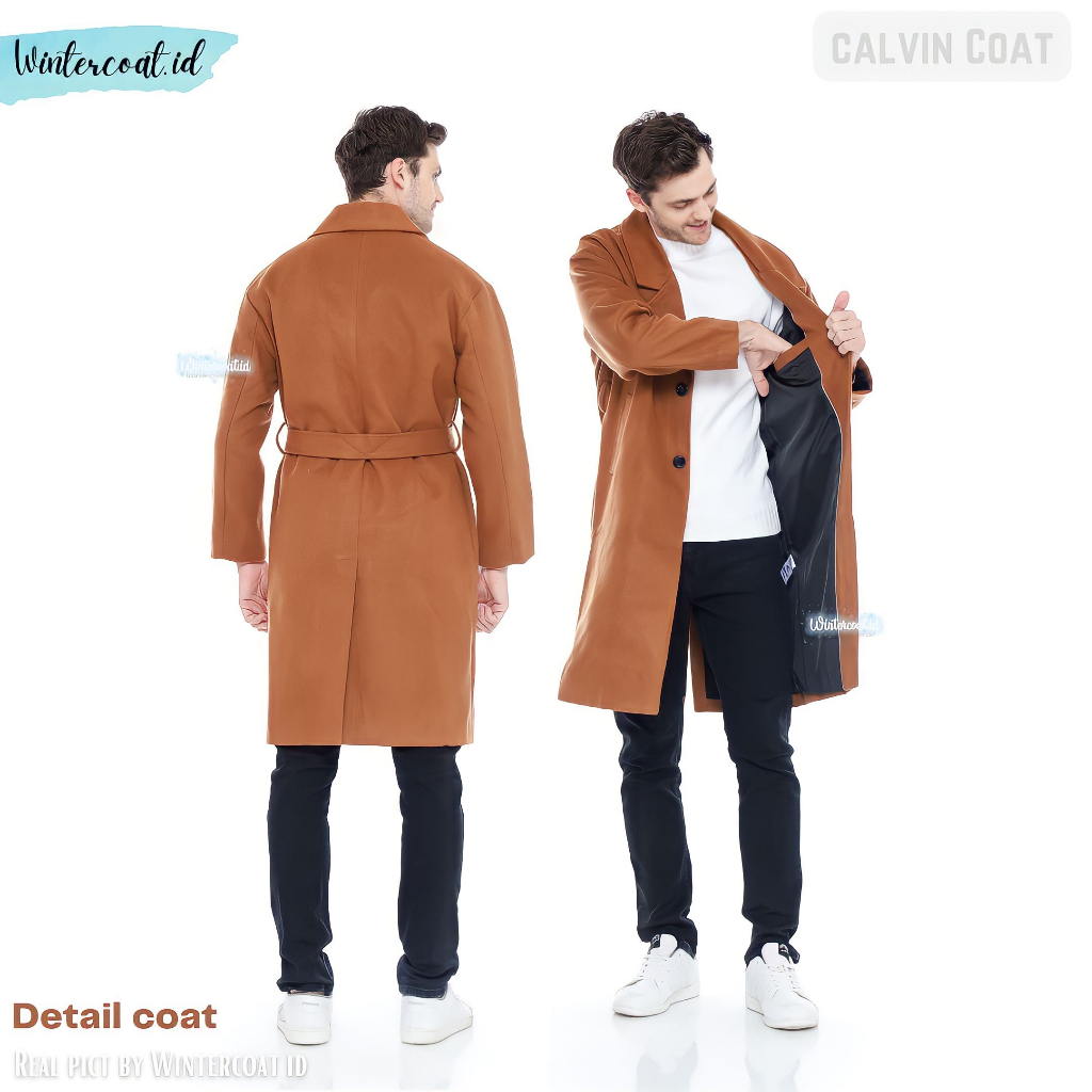 Long wool coat premium winter calvin men mantel pria import hangat high quality jacket jaket musim dingin man panjang wol big size jumbo oversize oversized