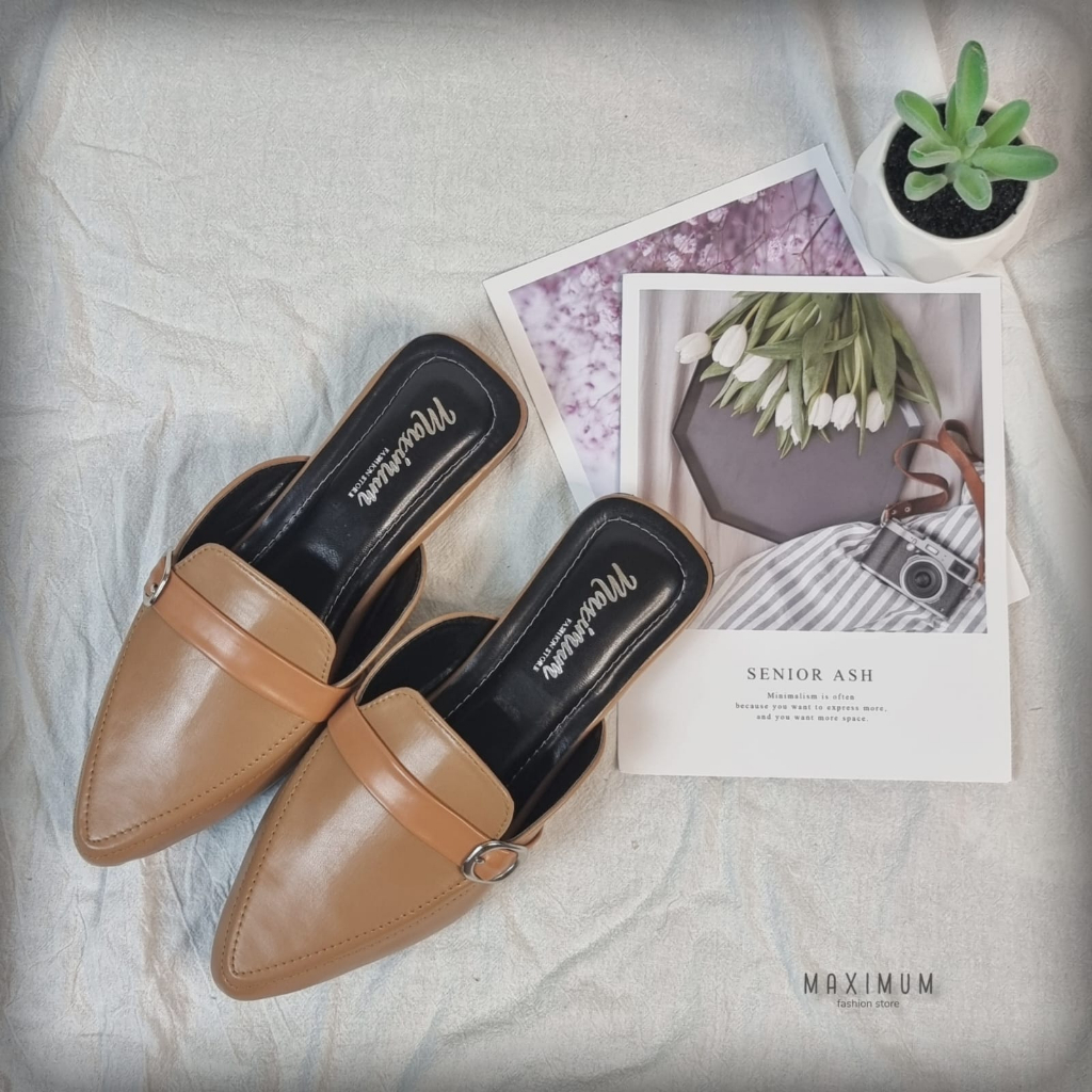 R9 Sepatu Flat Wanita Flatshoes Mewah Elegan