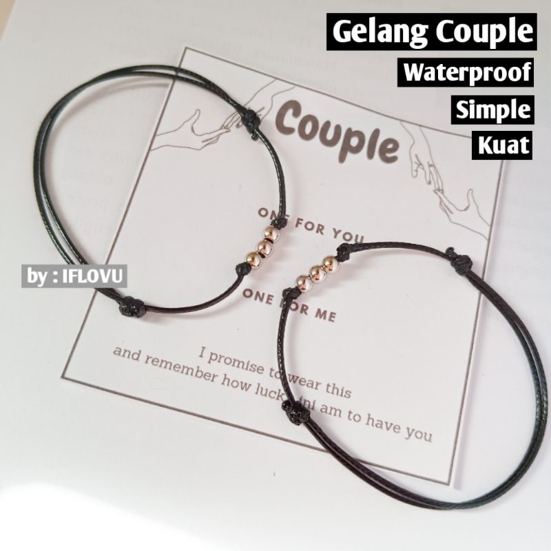 Gelang Couple Simple | Gelang Hitam Couple | Gelang Tali Tipis | Gelang Anti Air | Gelang Kapel Copel Coupel Capel