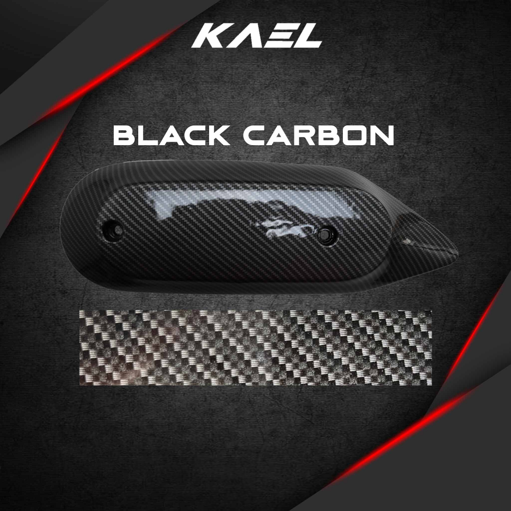 Cover Knalpot Hitam Carbon Polos Fazzio Pelindung Tutup Penutup Tameng Kenalpot Muffler Exhaust Fazio Fasio Fassio Black Light Karbon