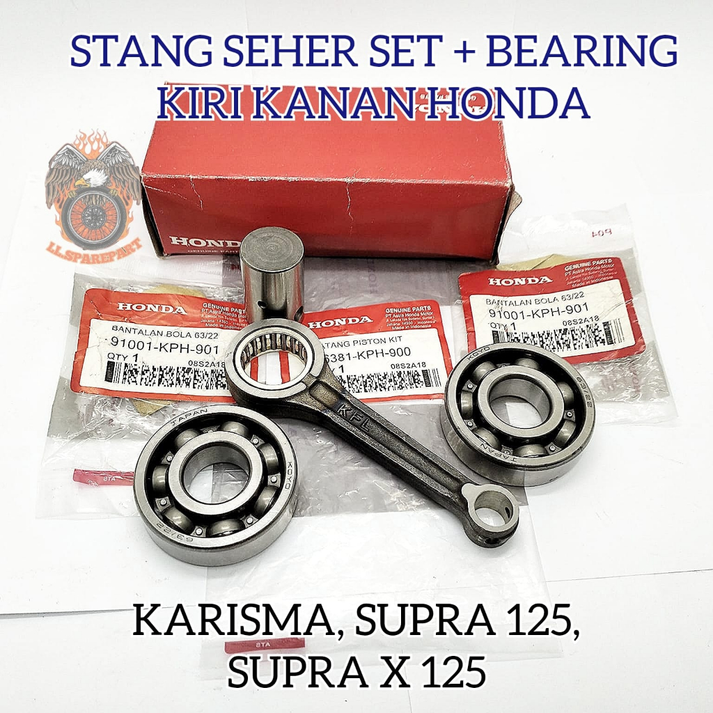 STANG SEHER SET HONDA KPH + BEARING KRUK AS 2PCS KIRI DAN KANAN 6332 KUALITAS ASLI ORIGINAL HONDA PR