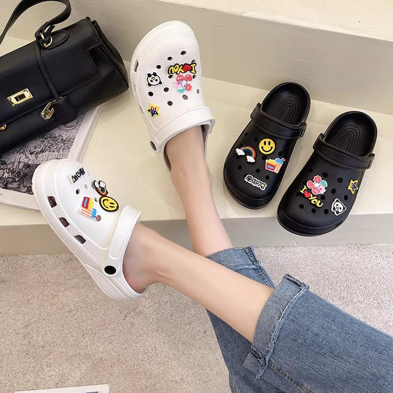 SHOEGALLERY TG0617 Sandal Kodok Wanita Import Karet Rubber Motif Panda Sandal Kodok Wanita Jelly