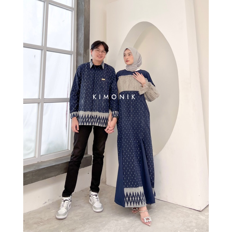 KIMONIK BAJU TENUN RAHAYU MIDNIGHT (DRESS DAN KEMEJA / COUPLE)